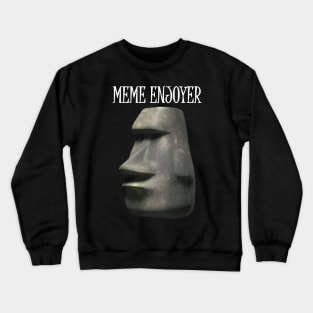 Meme Enjoyer Funny Moai Emoji Crewneck Sweatshirt